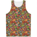 Colorful Hippie Peace Symbols Print Men's Tank Top