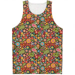 Colorful Hippie Peace Symbols Print Men's Tank Top