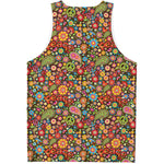 Colorful Hippie Peace Symbols Print Men's Tank Top