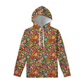 Colorful Hippie Peace Symbols Print Pullover Hoodie