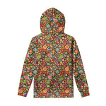 Colorful Hippie Peace Symbols Print Pullover Hoodie