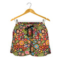 Colorful Hippie Peace Symbols Print Women's Shorts
