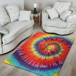 Colorful Hippie Tie Dye Print Area Rug