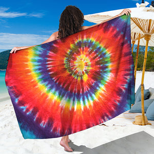 Colorful Hippie Tie Dye Print Beach Sarong Wrap