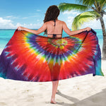 Colorful Hippie Tie Dye Print Beach Sarong Wrap