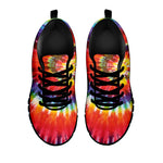 Colorful Hippie Tie Dye Print Black Sneakers