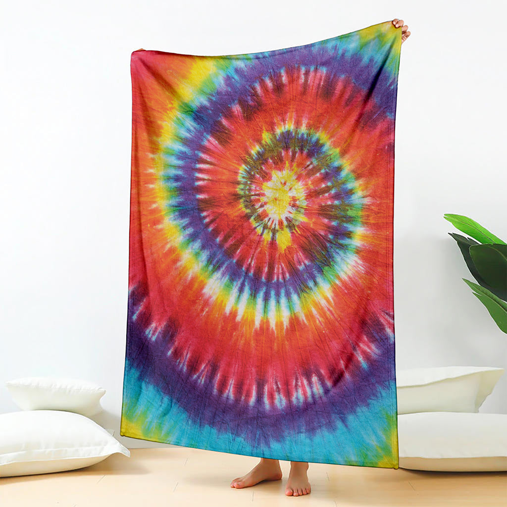Colorful Hippie Tie Dye Print Blanket