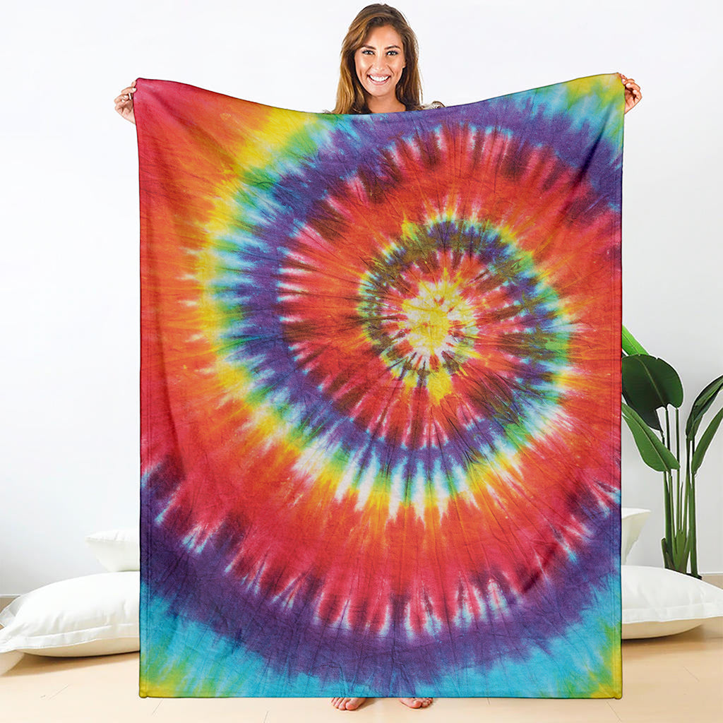 Colorful Hippie Tie Dye Print Blanket