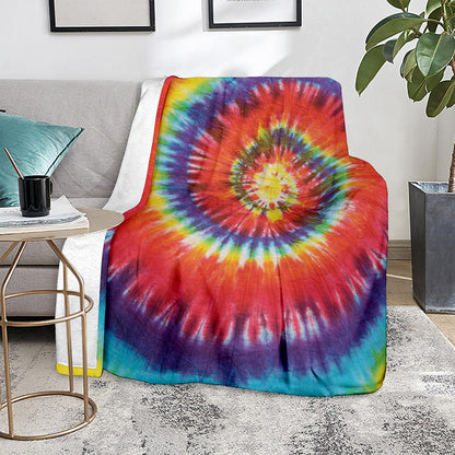Colorful Hippie Tie Dye Print Blanket