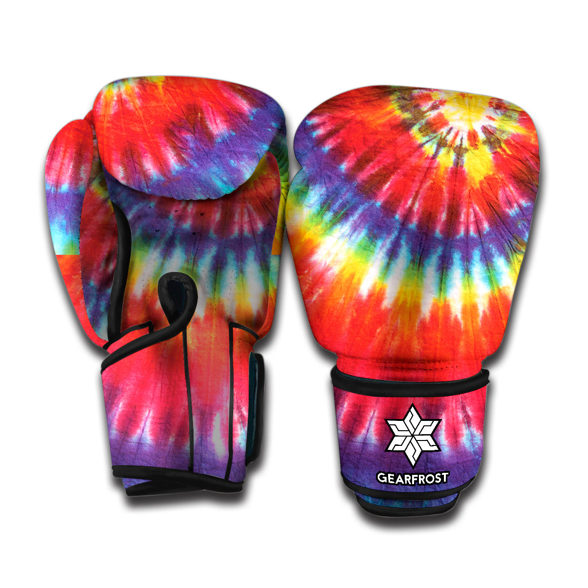 Colorful Hippie Tie Dye Print Boxing Gloves