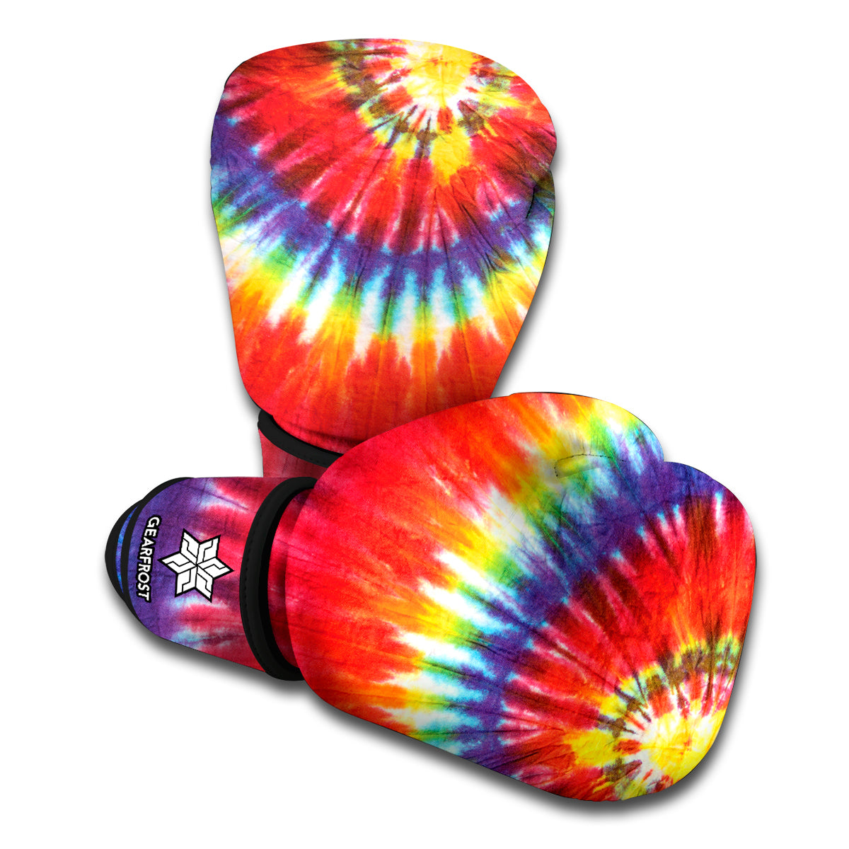 Colorful Hippie Tie Dye Print Boxing Gloves