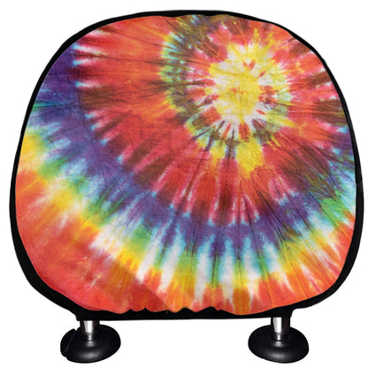 Colorful Hippie Tie Dye Print Car Headrest Covers