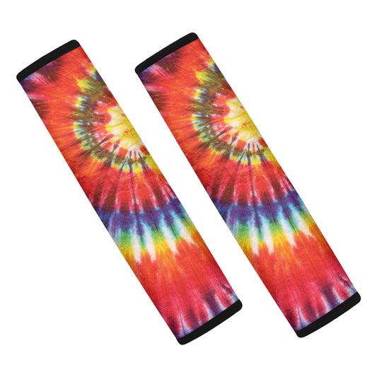 Colorful Hippie Tie Dye Print Car Seat Belt Covers