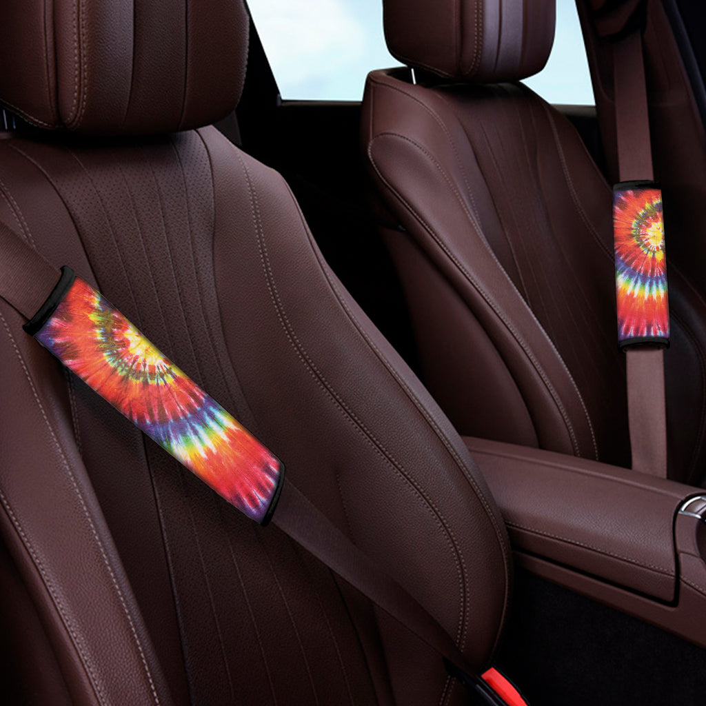 Colorful Hippie Tie Dye Print Car Seat Belt Covers