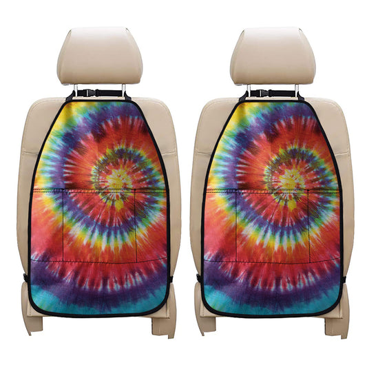 Colorful Hippie Tie Dye Print Car Seat Organizers
