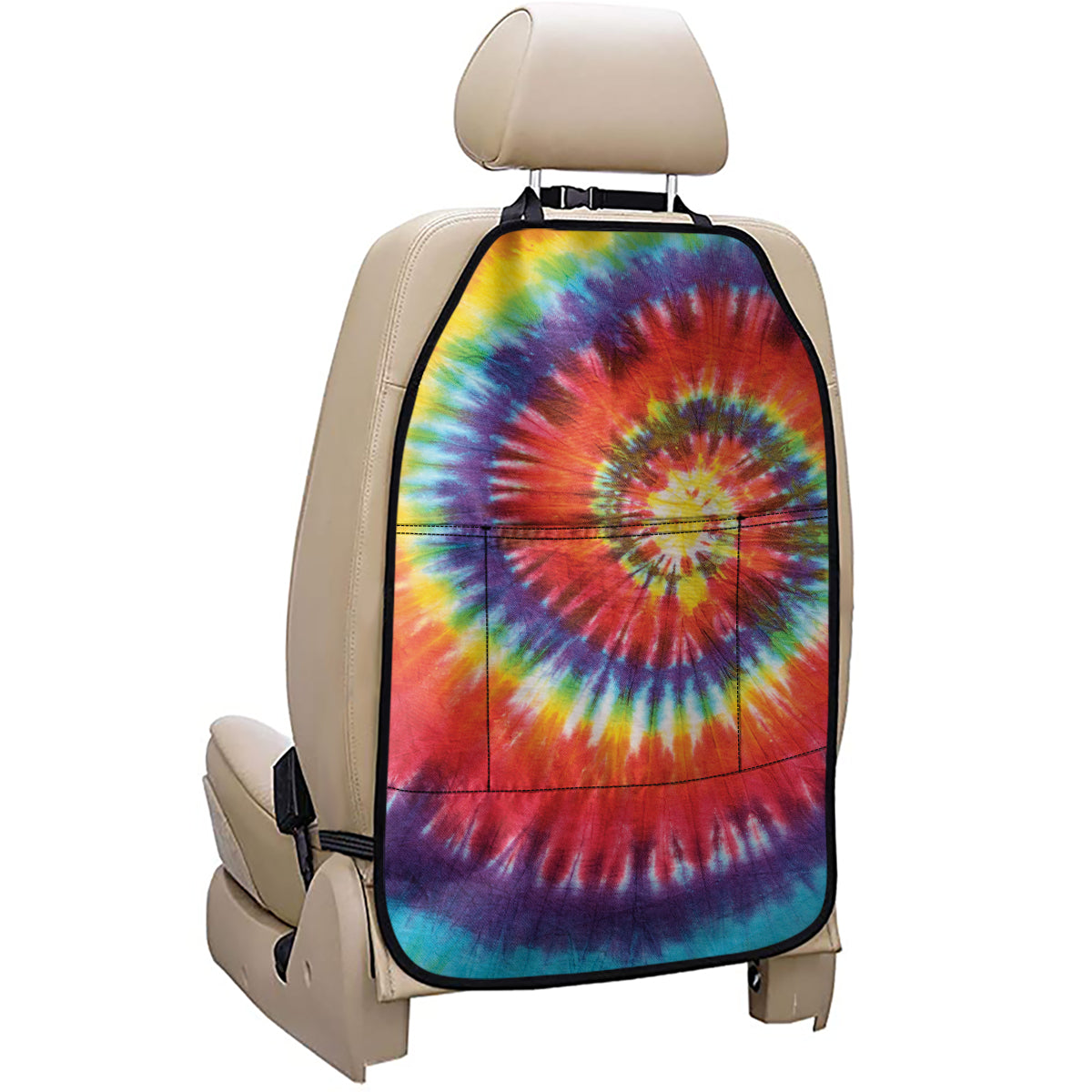 Colorful Hippie Tie Dye Print Car Seat Organizers