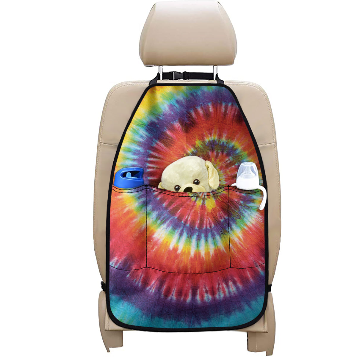 Colorful Hippie Tie Dye Print Car Seat Organizers
