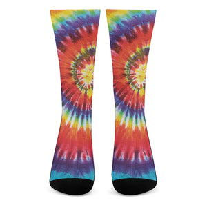 Colorful Hippie Tie Dye Print Crew Socks