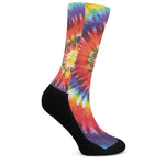 Colorful Hippie Tie Dye Print Crew Socks