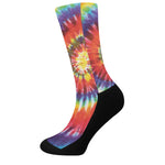 Colorful Hippie Tie Dye Print Crew Socks