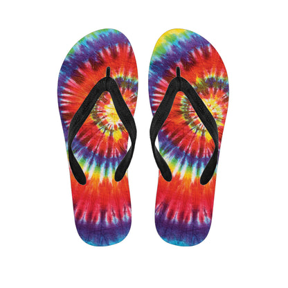 Colorful Hippie Tie Dye Print Flip Flops