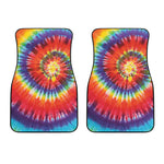 Colorful Hippie Tie Dye Print Front Car Floor Mats