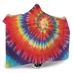 Colorful Hippie Tie Dye Print Hooded Blanket