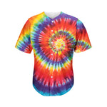 Colorful Hippie Tie Dye Print Men's Baseball Jersey