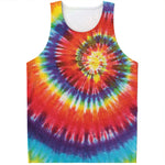 Colorful Hippie Tie Dye Print Men's Tank Top