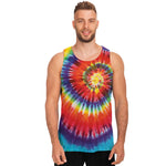 Colorful Hippie Tie Dye Print Men's Tank Top