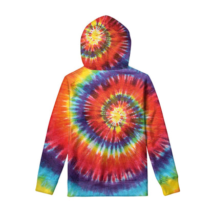 Colorful Hippie Tie Dye Print Pullover Hoodie