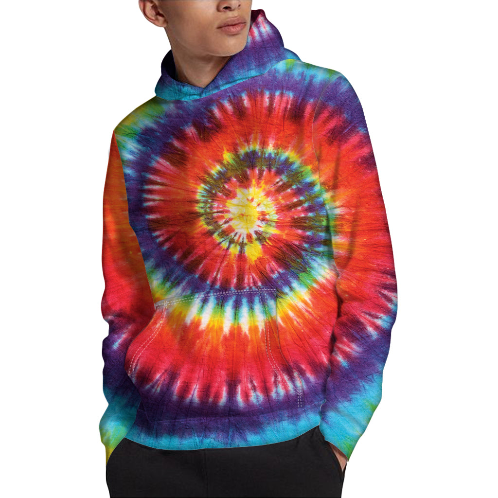 Colorful Hippie Tie Dye Print Pullover Hoodie