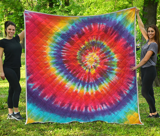 Colorful Hippie Tie Dye Print Quilt