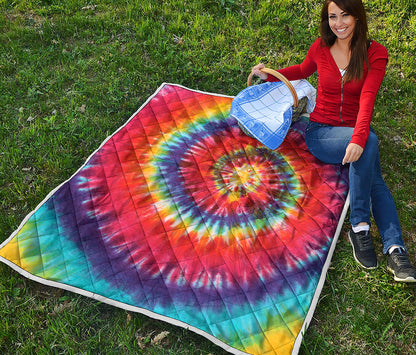 Colorful Hippie Tie Dye Print Quilt