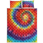 Colorful Hippie Tie Dye Print Quilt Bed Set