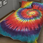 Colorful Hippie Tie Dye Print Quilt Bed Set