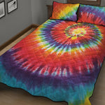 Colorful Hippie Tie Dye Print Quilt Bed Set