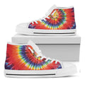 Colorful Hippie Tie Dye Print White High Top Sneakers