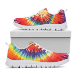 Colorful Hippie Tie Dye Print White Sneakers