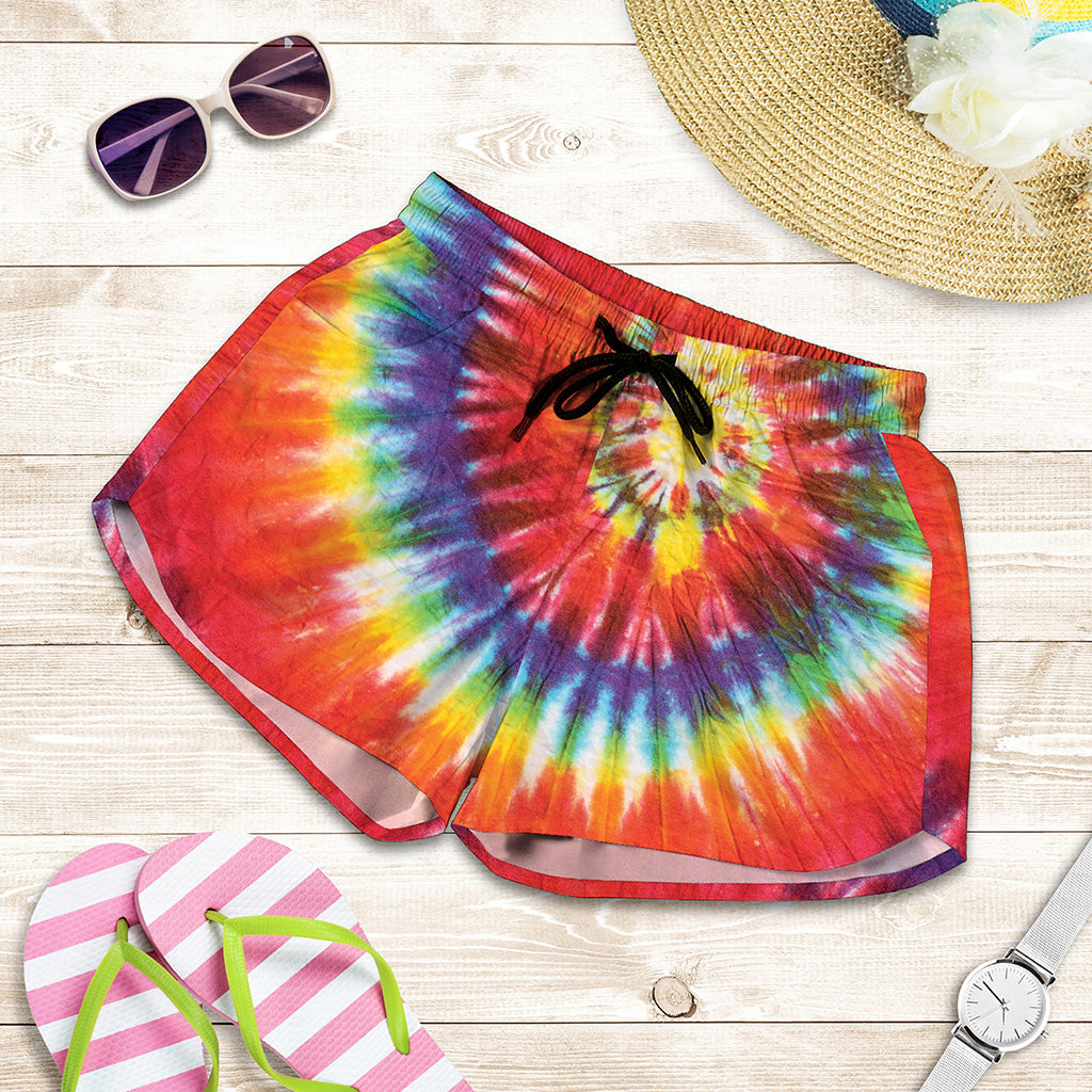 Colorful Hippie Tie Dye Print Women's Shorts