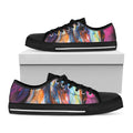 Colorful Horse Painting Print Black Low Top Sneakers