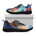 Colorful Horse Painting Print Black Sneakers