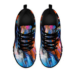Colorful Horse Painting Print Black Sneakers