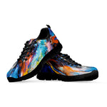 Colorful Horse Painting Print Black Sneakers