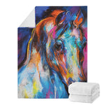 Colorful Horse Painting Print Blanket
