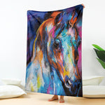 Colorful Horse Painting Print Blanket