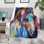 Colorful Horse Painting Print Blanket