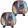 Colorful Horse Painting Print Car Headrest Covers