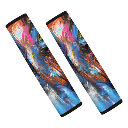 Colorful Horse Painting Print Car Seat Belt Covers