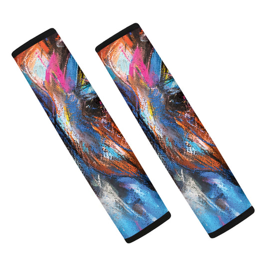 Colorful Horse Painting Print Car Seat Belt Covers